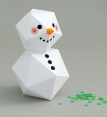 снеговик из бумаги, бумажный снеговик